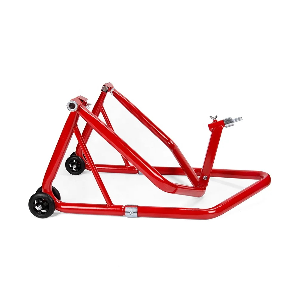 Мотоциклетные регулируемые загон с поворотным механизмом Trackside Универсальный подъема головки стенд для мотоцикла переднее колесо в красном цвете