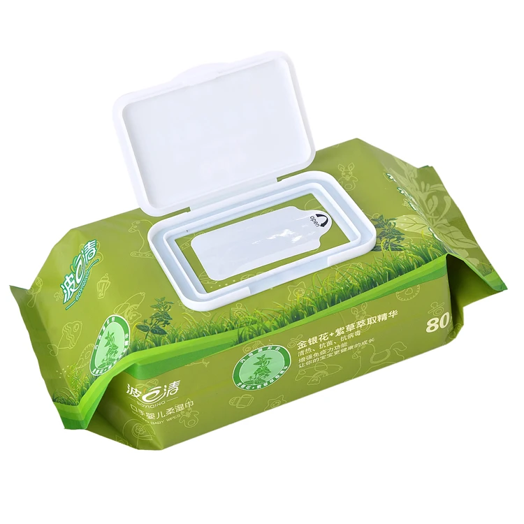 Собственная Марка, не спиртовая, ультракомпактная одноразовая дешевая заводская цена, оптовая продажа, Детская влажная салфетка с пластиковой крышкой