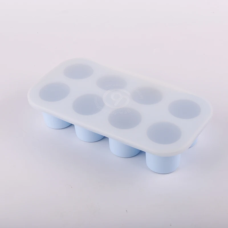 
BPA free customized brand logo 8 cavites silicone food storage box tray for baby 