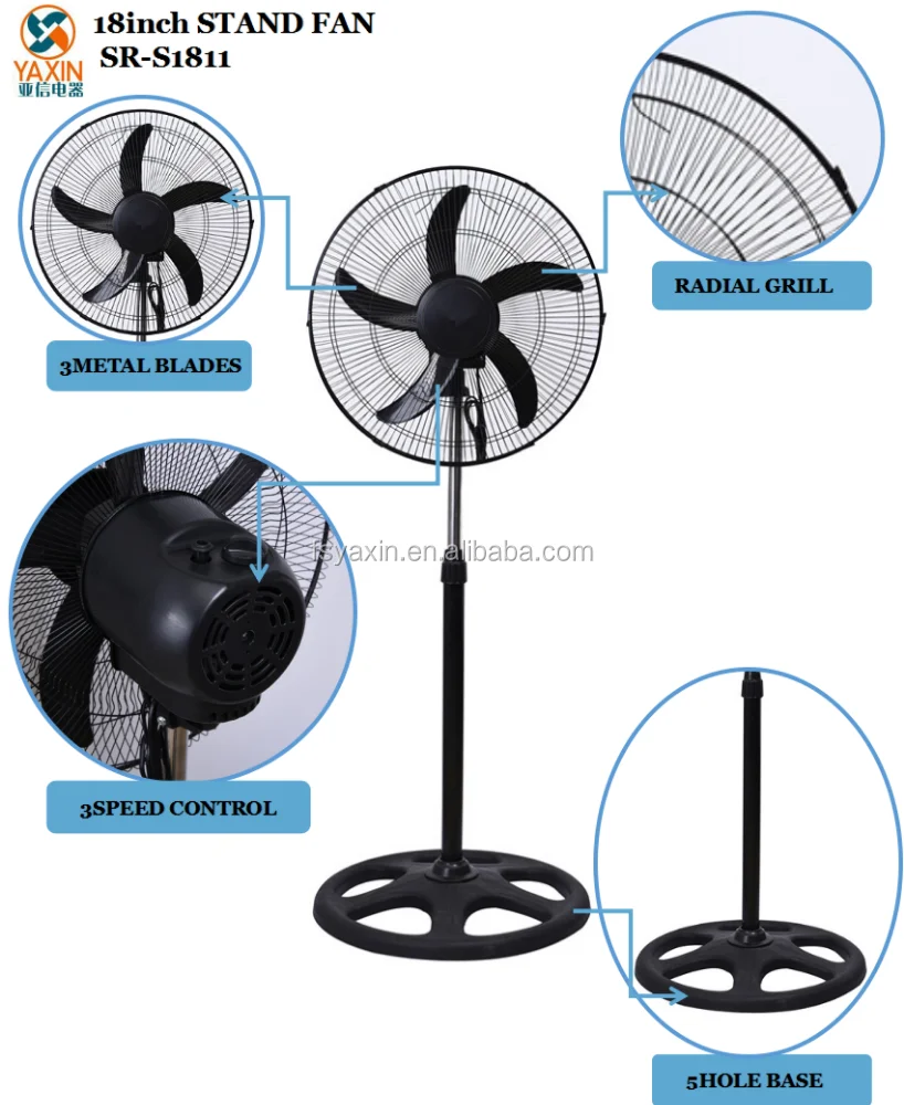 2018 hot sell 18 inch strong wind big power stand fan