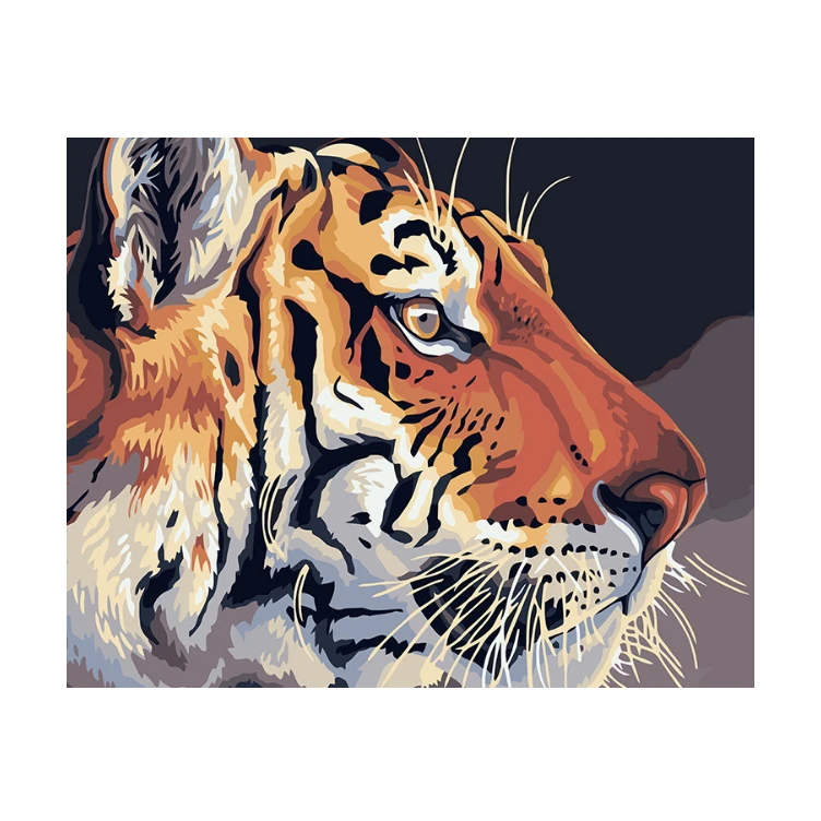 
Tigers on African Grasslands Hand-painted Decorative indoor hanging Painting by numbers Diy Digital Oil Painting with Frame 