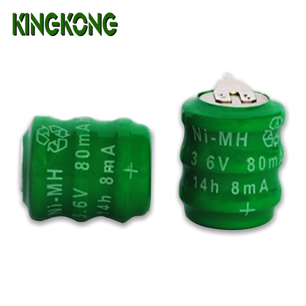 2020 Hot sale 80mAh 3.6V ni-mh button cell rechargeable batteries