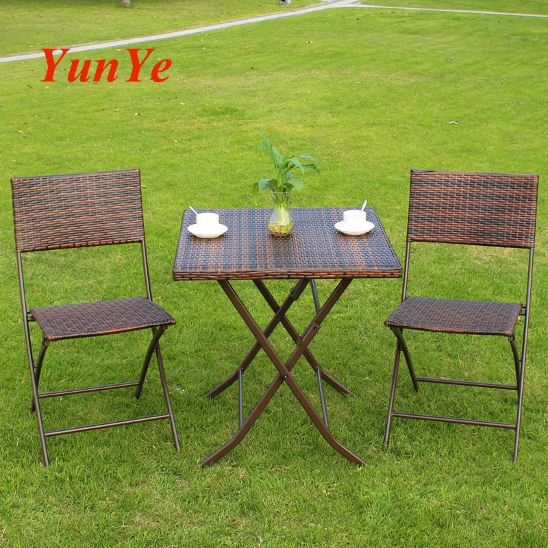 
Outdoor leisure furniture rattan chairs courtyard tables and chairs folding tables and chairs balcony three-piece set 