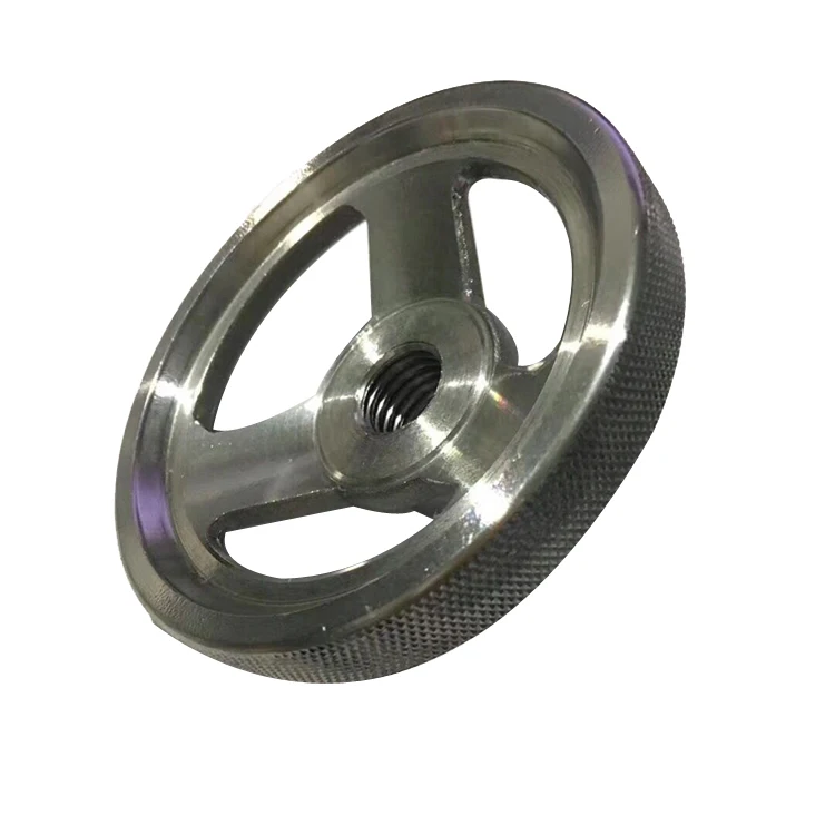 CNC machine tool 100mm 160mm stainless steel hand wheel metal control SUS316 hand wheel with handle