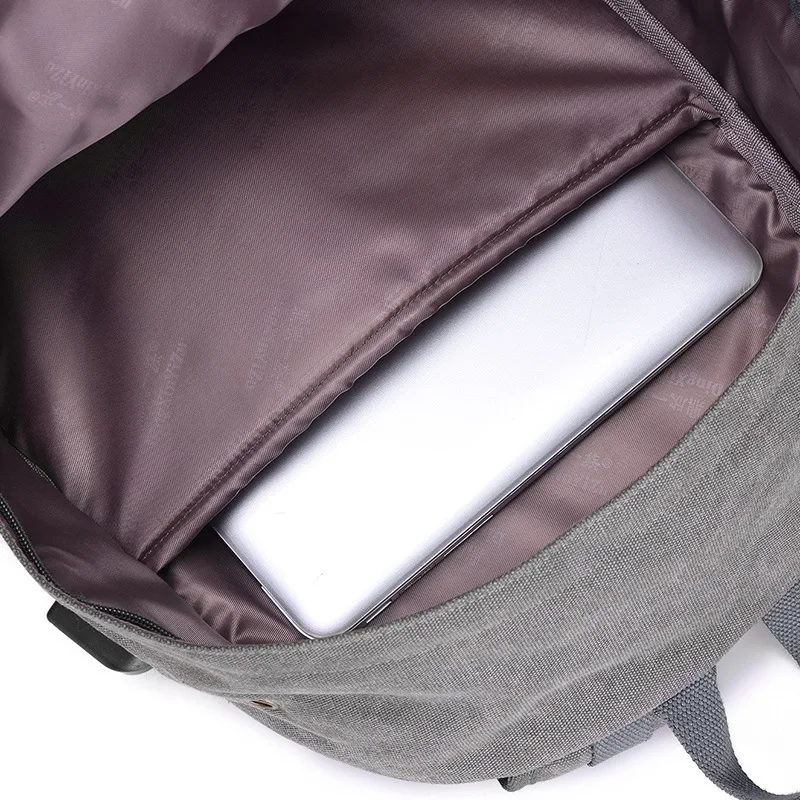 Multi-functional school bag canvas day pack backpack computer backpack with earphone outlet