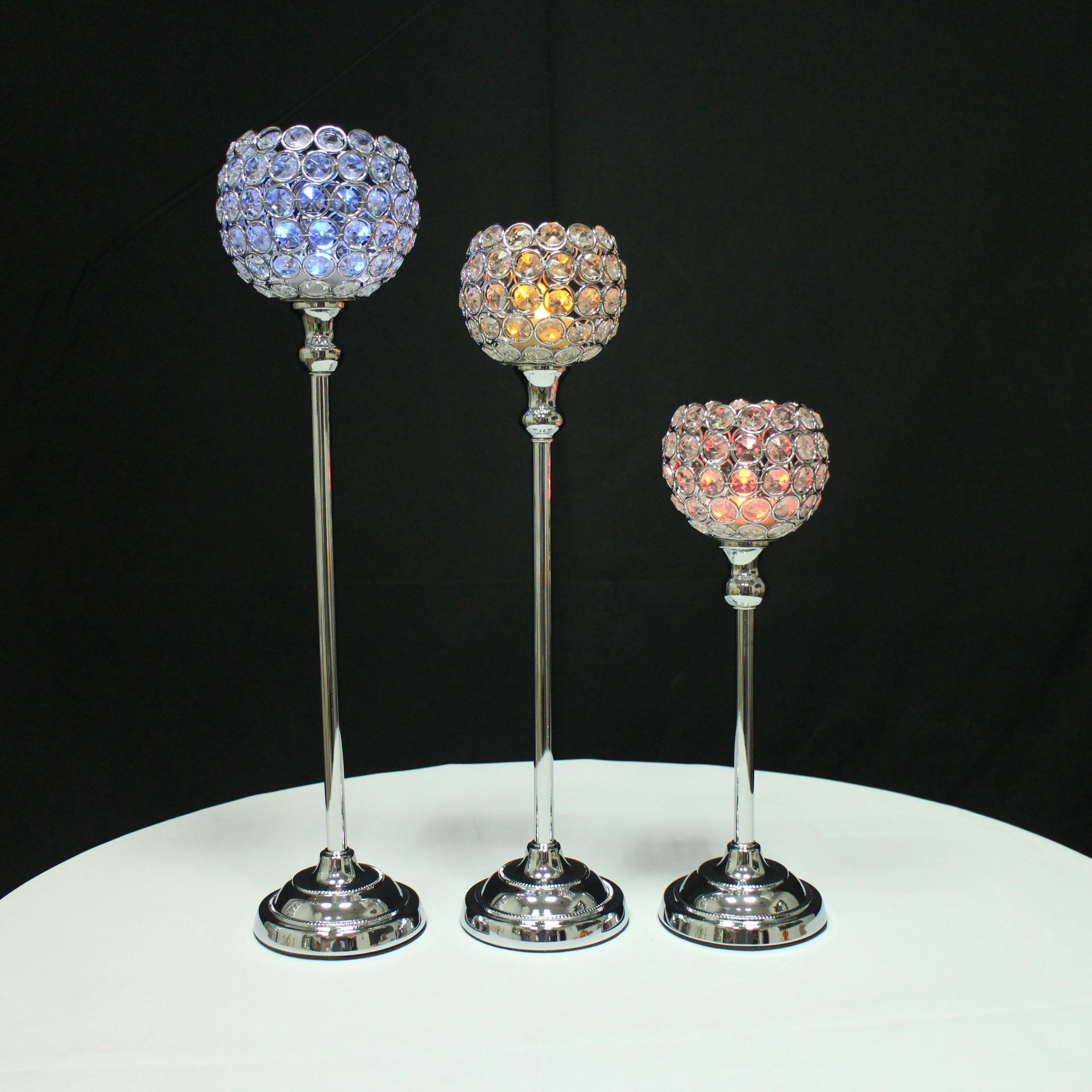 Wedding decoration table centerpieces metal crystal candle holder