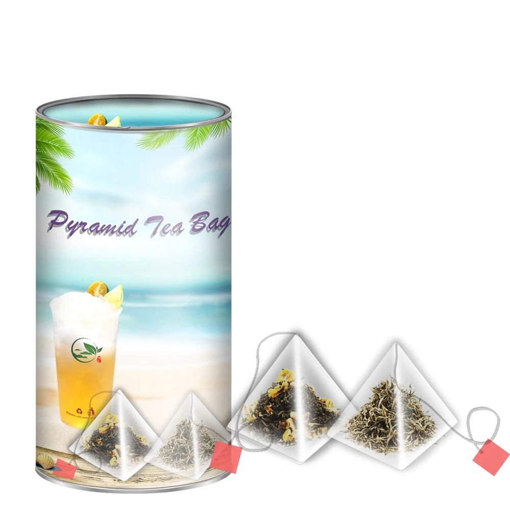 Empty Large Biodegradable Non Woven Tea Bag Cotton Filter Paper Nylon Triangle Pyramid Filter Herbal Tea Envelope Teabag Bags