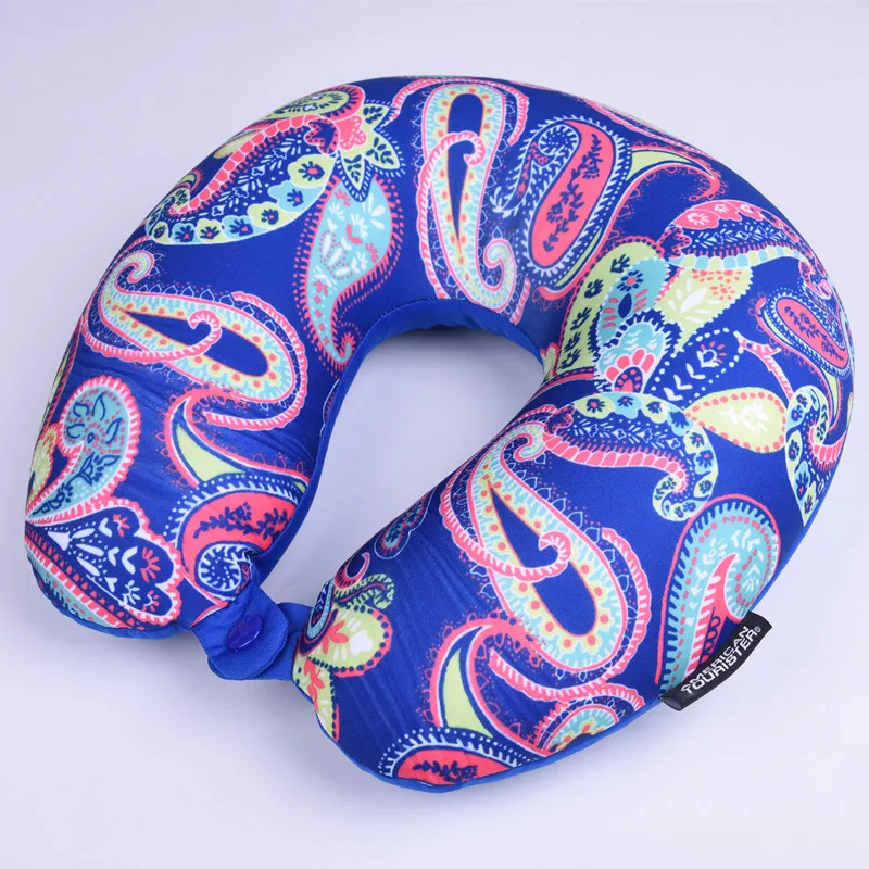 Fashion Pattern U Shape Mircobeads Travel Pillow For Airplane