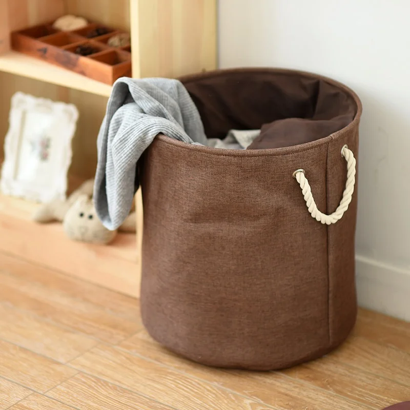 Custom Cotton&Linen Beam Port Storage Bag Large Capacity Dirty Clothes Storage Basket Laundry Baskets Washing Hamper