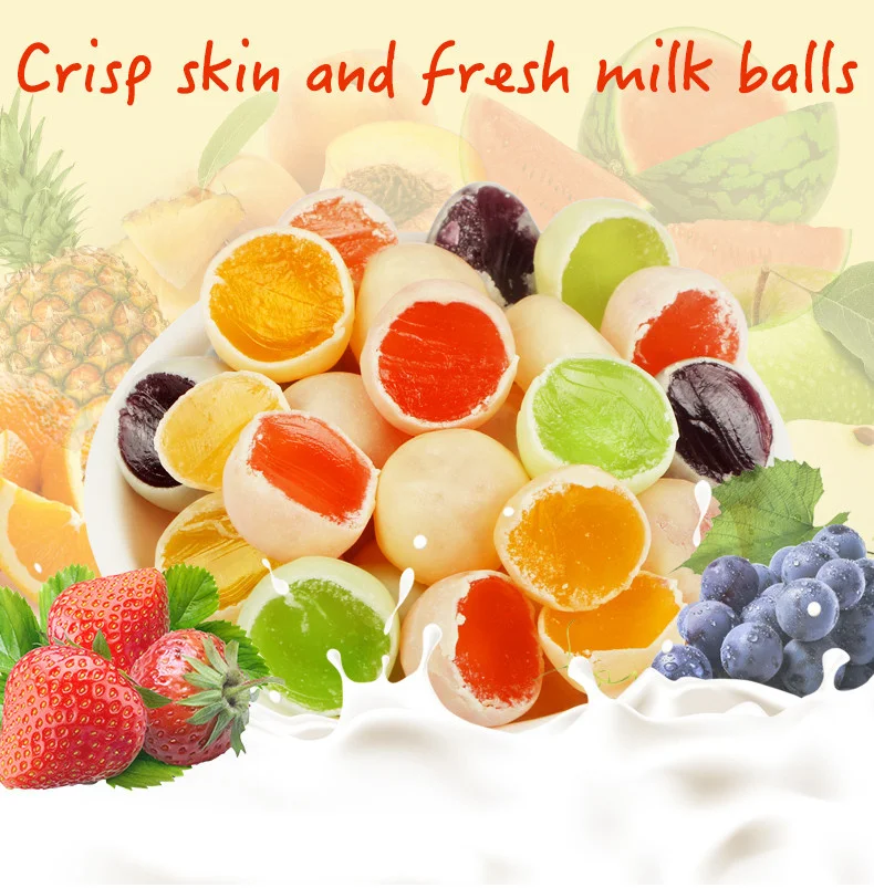 
Coating soft center filled chewing candy 