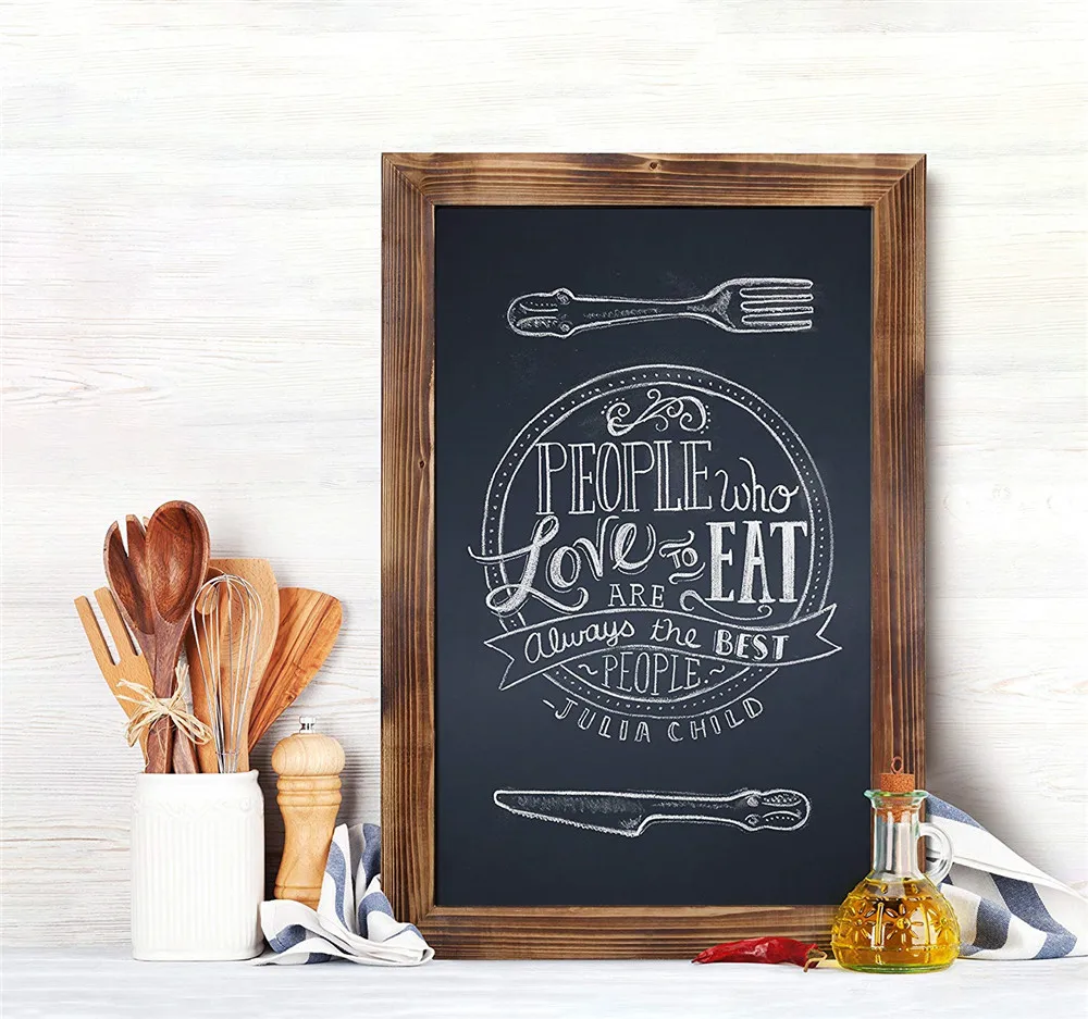 Caoxian Hi Home Rustic Torched Wood Magnetic Wall Blackboard