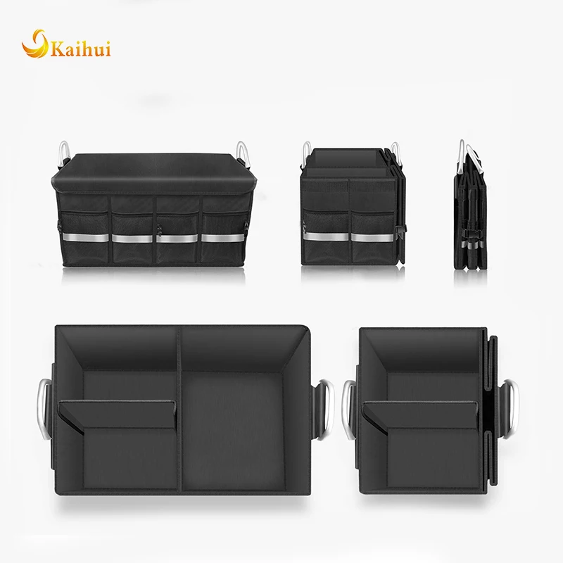 
Car Trunk Organizer with Foldable Cover, Heavy Duty Collapsible Cargo Storage Container 