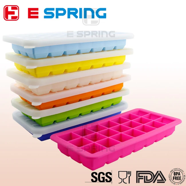 Оптовый заказ 21 полости Пользовательские Пищевой Премиум силиконовые ice cube лотки с крышками