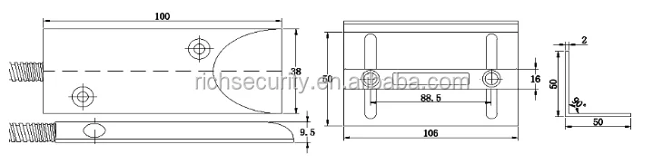 RZ-61L NO normally open reed switch sensor magnetic contact switch with bracket rolling door alarm