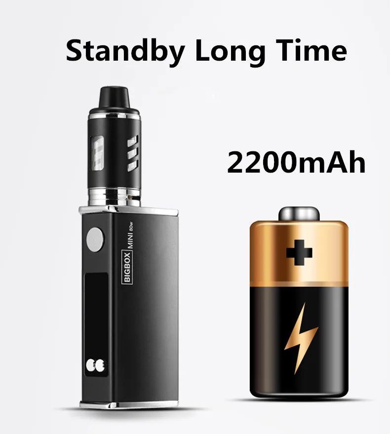 Hot Newest Rechargeable E Cigs 80W Box Mod Huge Vapor 2200mAh adjustable voltage