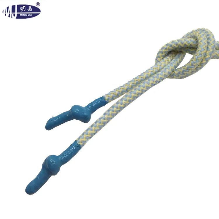 Round cotton draw cords for hoodie with silicone ends