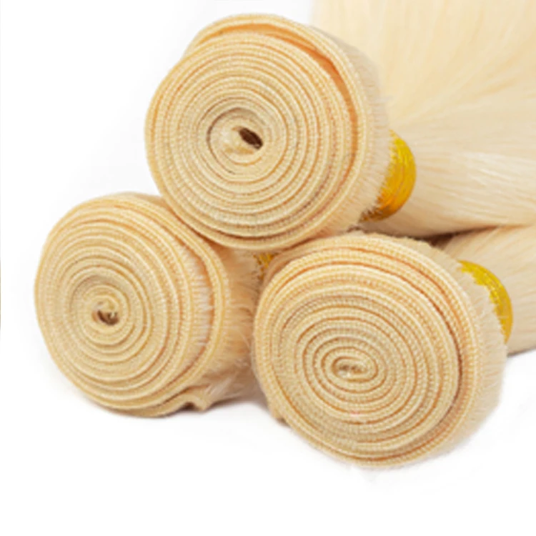 Brazilian 613 virgin Hair Weave Bundles 613# Platinum Blonde body wave Remy Human Hair 3 Bundles With frontal