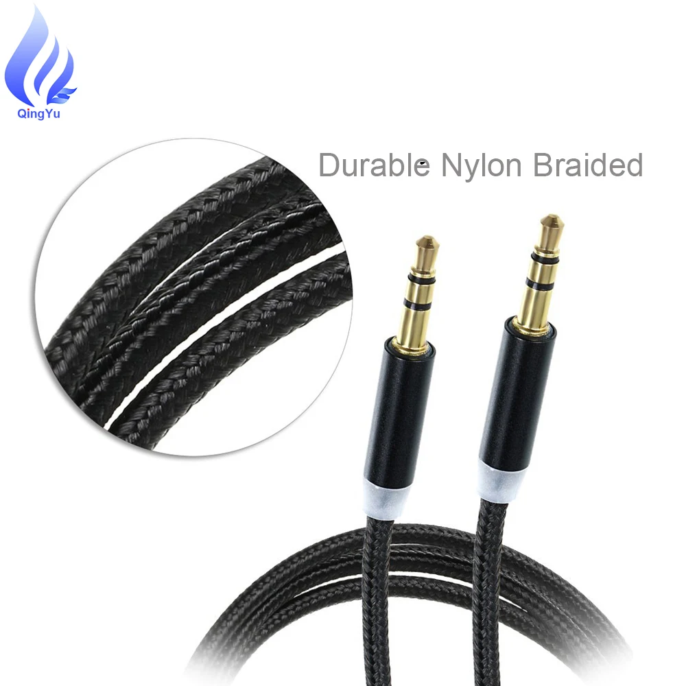 1 Meter Nylon Braided Audio Transmit 3.5Mm Connectors To 3.5Mm Jack Speaker Aux Audio Cable