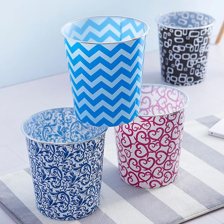 Custom made mini small house colored printed plastic garbage trash can