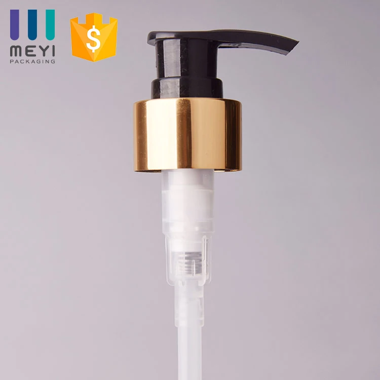 28/410 Aluminum shiny gold cosmetic soap dispenser pump penis pump lotion