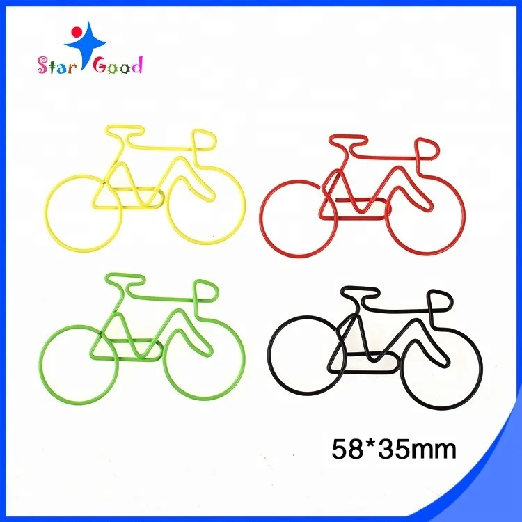 Different color metal vehicle bicycle bike shaped  paper clip
