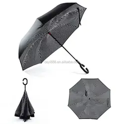 Promotional reverse folding umbrella automatic inverted waterproof umbrella
