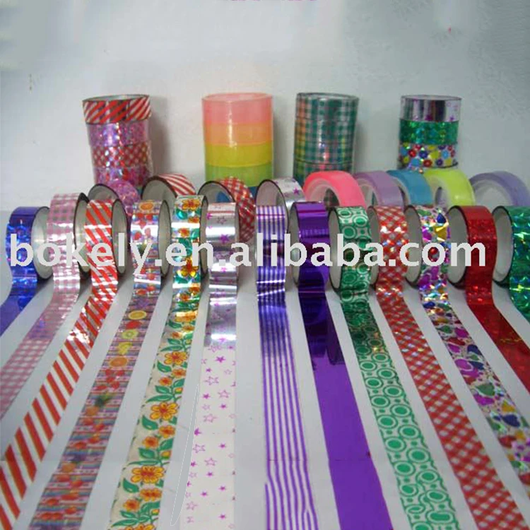 Wholesale cheap decorative laser Holographic BOPP packing adhesive tape