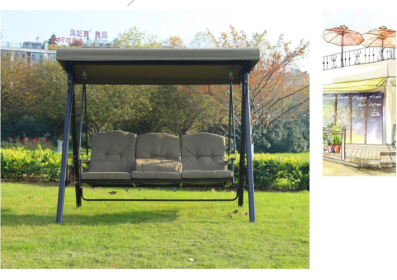 
High quality outdoor furniture Two Seats Hanging Good quality outdoor hanging wooden swing chair 