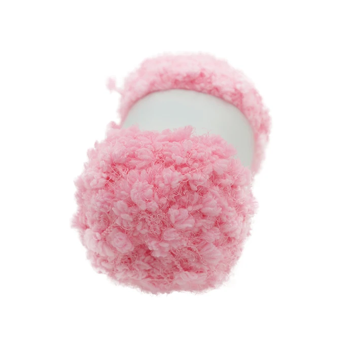 Charmey high quality 100% polyester soft fluffy feather pom pom yarn wholesale price