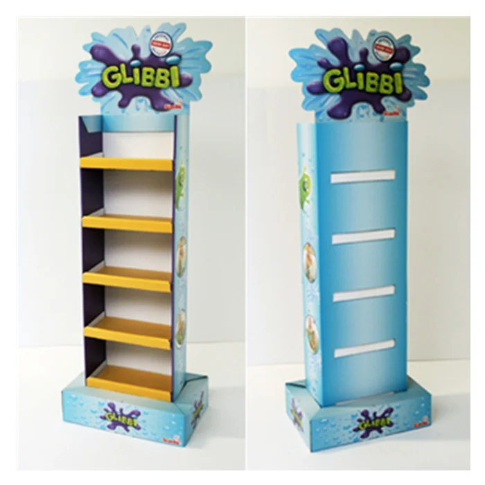 HOT Free Custom Design Cheaper High Quality Promotion Recyclable 5 Tier Cardboard Display Shelf