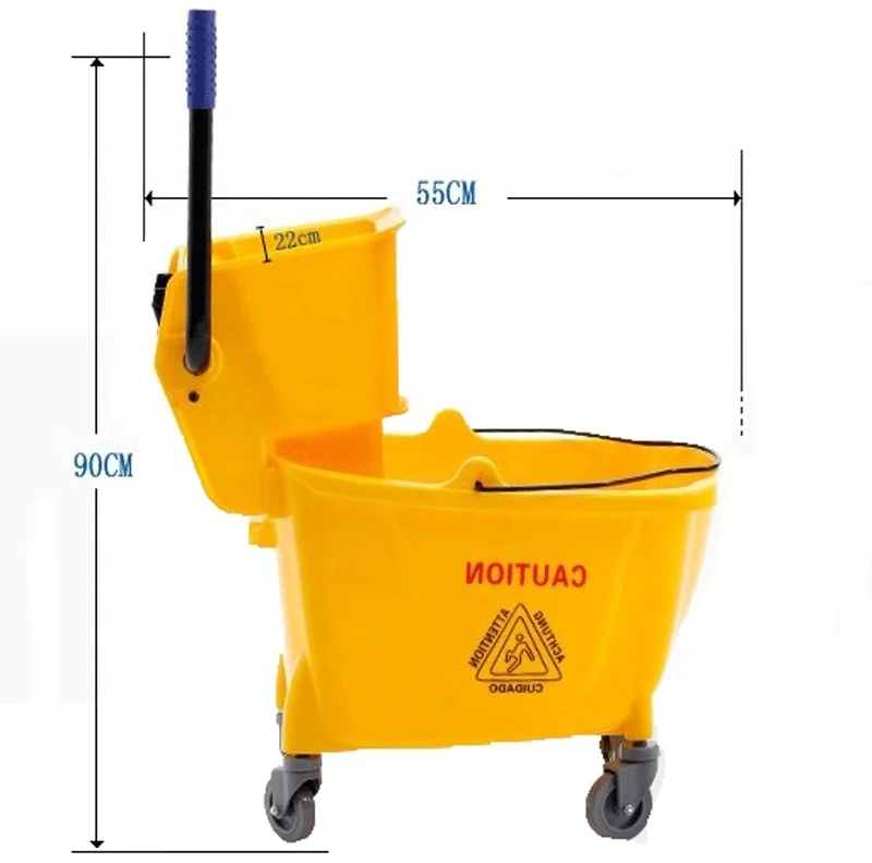 dismountable cylinder hotel cleaning house keeping hand pull small single mop wringer trolley