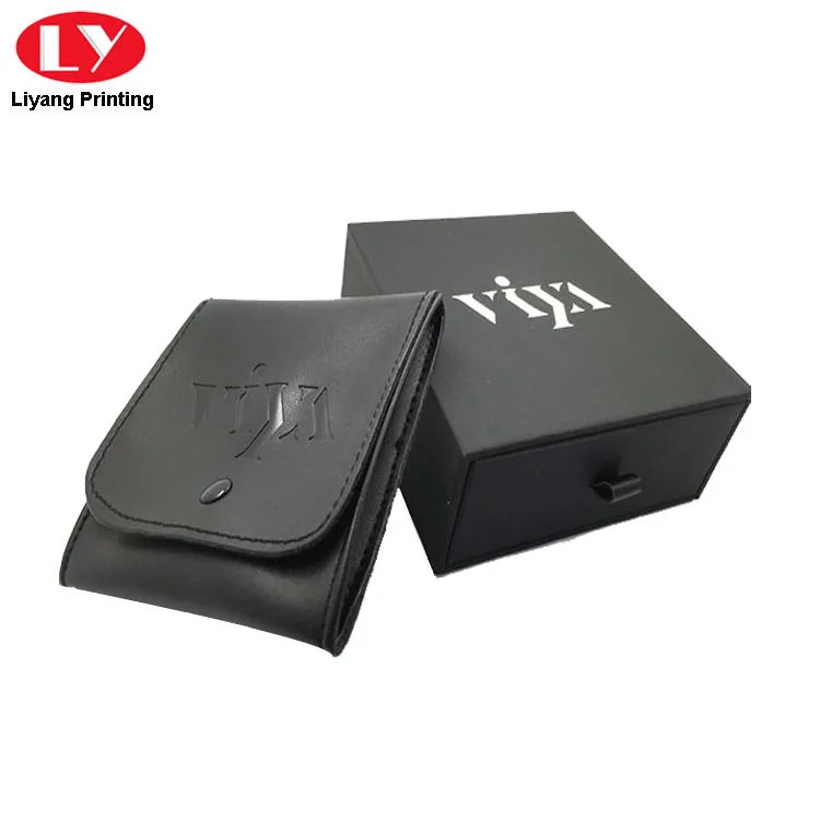 Luxury Drawer Box Matte Black Wallet Packaging Box Supplier in China