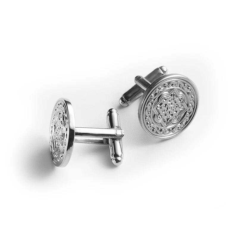 Оптовая продажа, дешевые металлические Мужские жесткие эмалированные латунные запонки, запонки для рекламы