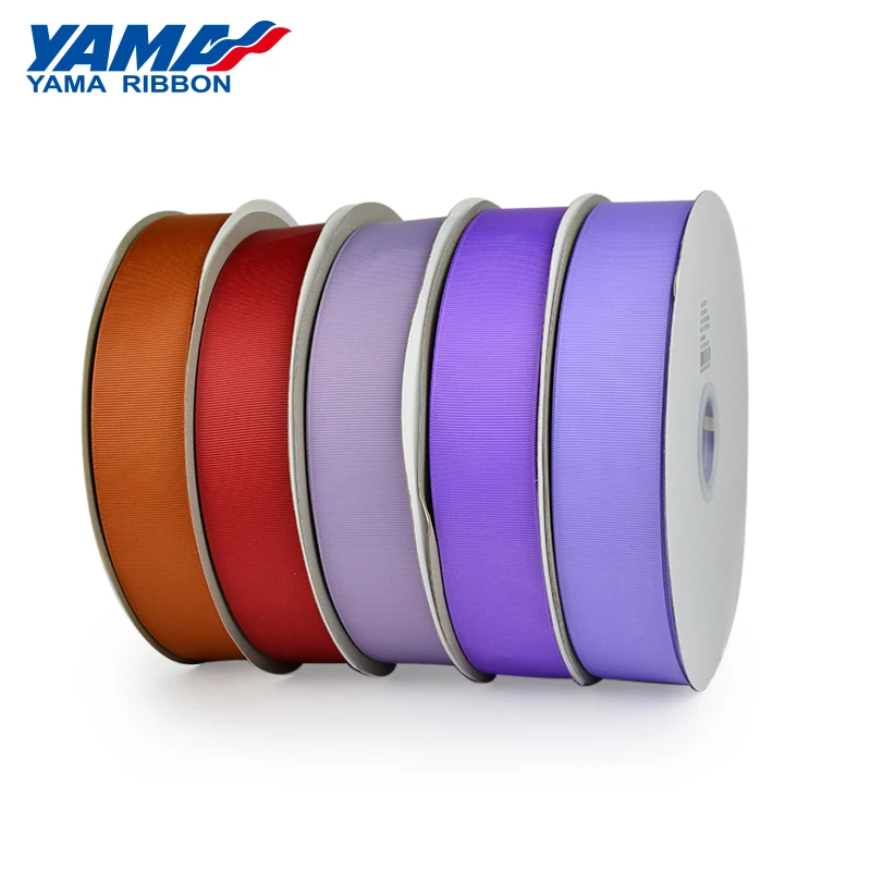 Yama Ribbon China Wholesales 3-38mm Solid Colors Polyester 100 Yards Grosgrain Ribbon Roll