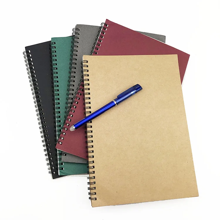 Wholesale B5 Size Kraft Paper Cover Spiral Bound Classmate School Notebook 200 Pages