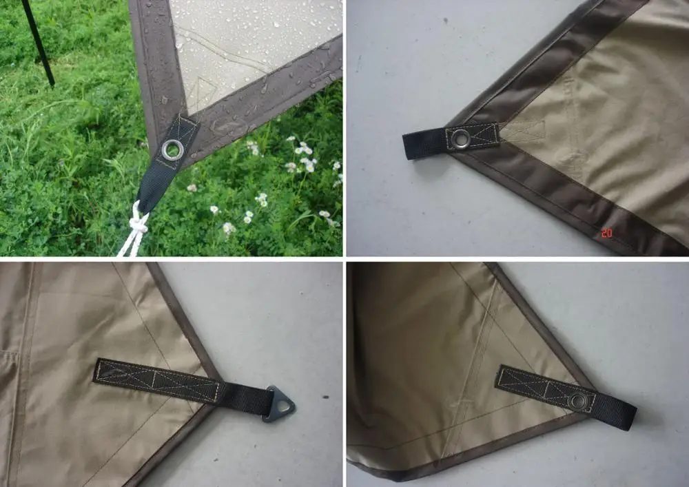 Fashion Tarp Camping Awning Big Canvas Tent Sun Shelter Stylish Rain Sheet Webbing Strap Padded with Metal Eyelet