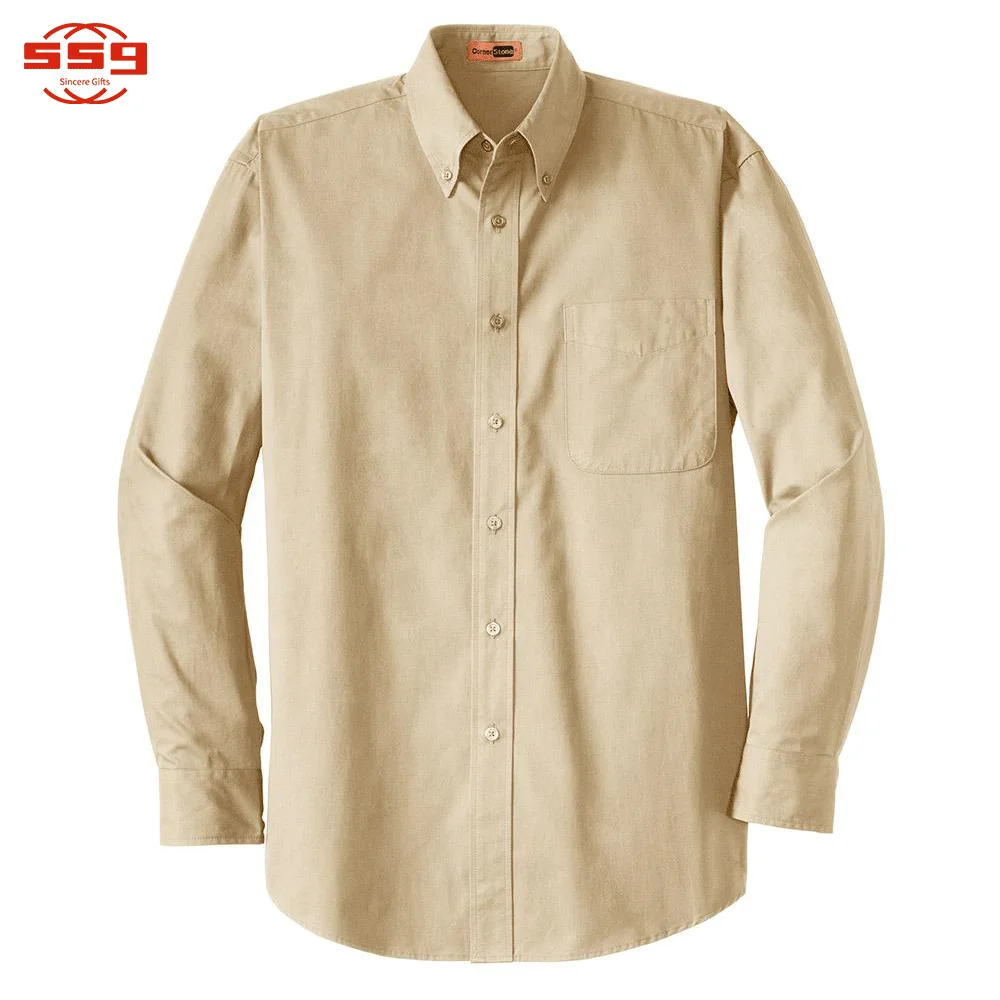 Custom Plain Formal Fit Long Sleeve Superpro Twill Men Polo Work Shirt