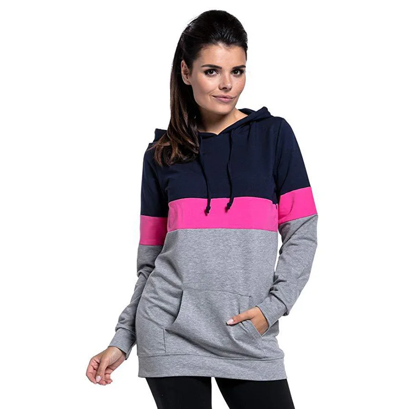 Новый дизайн лоскутный Женский Повседневный пуловер для беременных с ребенком кенгуру модная пользовательская Толстовка для кормления