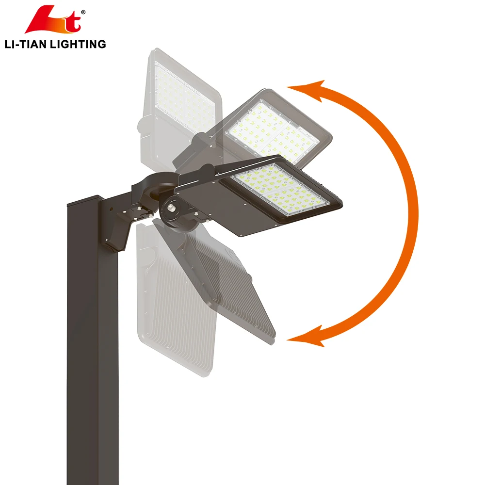 High Efficiency 240W LED Parking Lot Lights 130lm with Flexible up Down Left Right Rotatable Head Aluminum Body IP65 Road Use