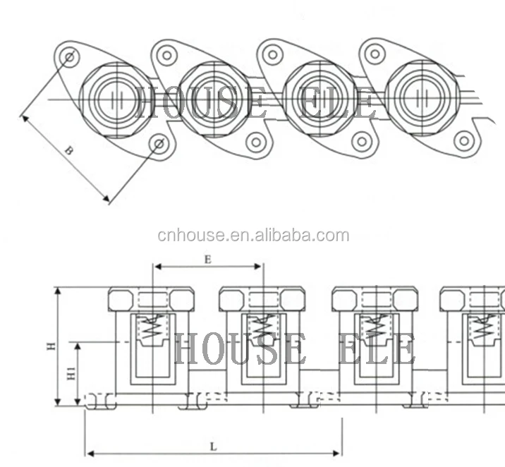 HSL8X1 35mm Industrial plastic nylon terminal for street lighting poles fuse box