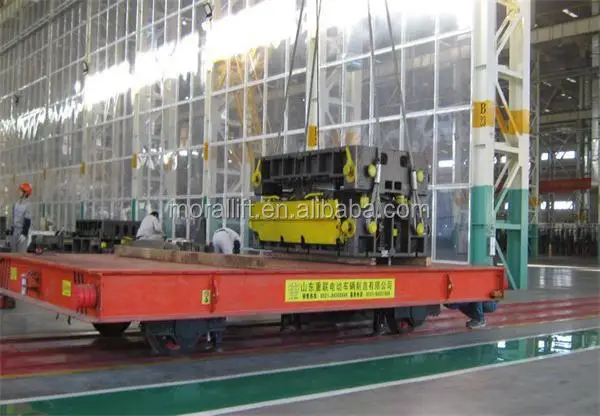 steel coil handling large table electric flat bed rail transfer car