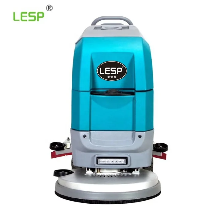 Battery powered electric hand compact floor scrubber with battery chargers