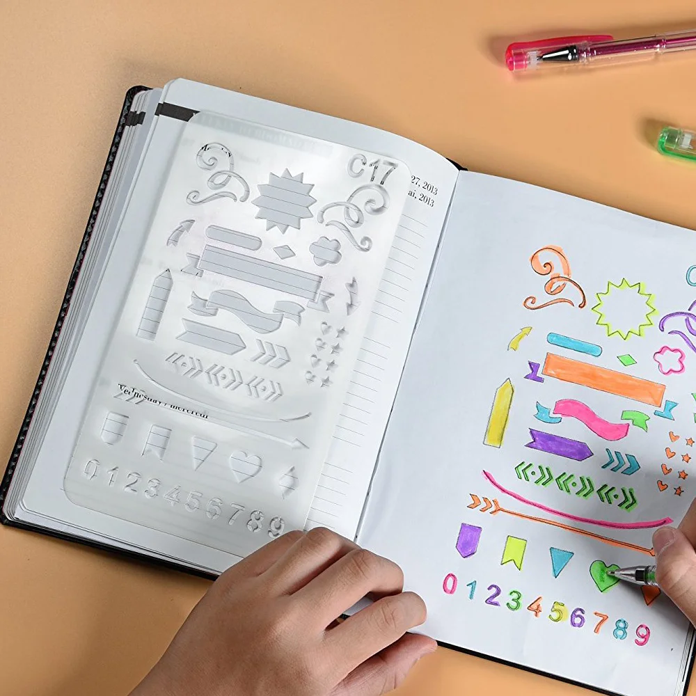 Bullet Stencil  Journal DIY Scrapbook White for planner, painting