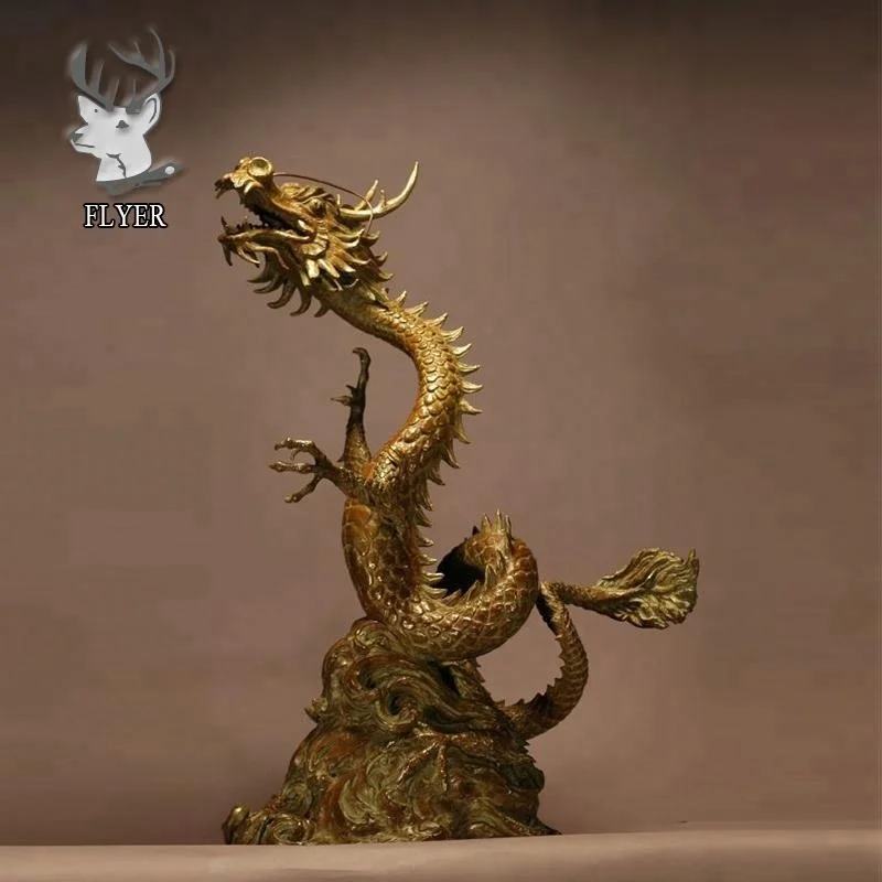 Large outdoor animal dragon sculpture modern hand  metal casting large brass dragon statue
