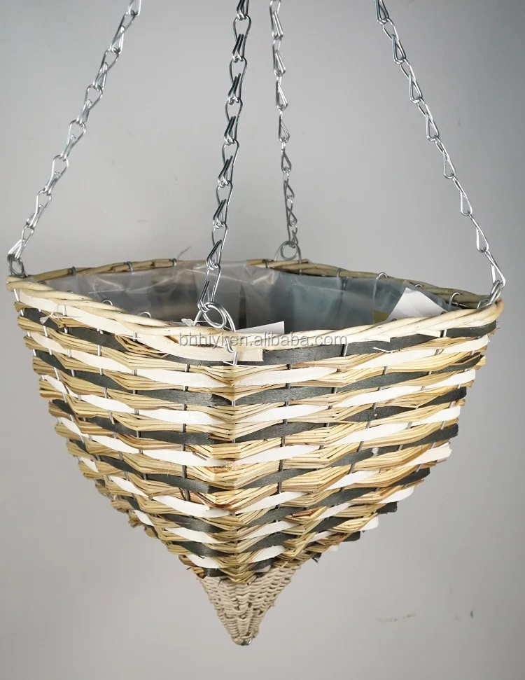 Плетеные конусные подвесные кастрюли ручной работы, натуральные плетеные корзины для хранения из ротанга для дома, сада, свадебные декоративные кастрюли