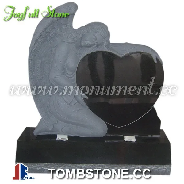 
Angel Headstone Designs angel heart headstone Black granite 