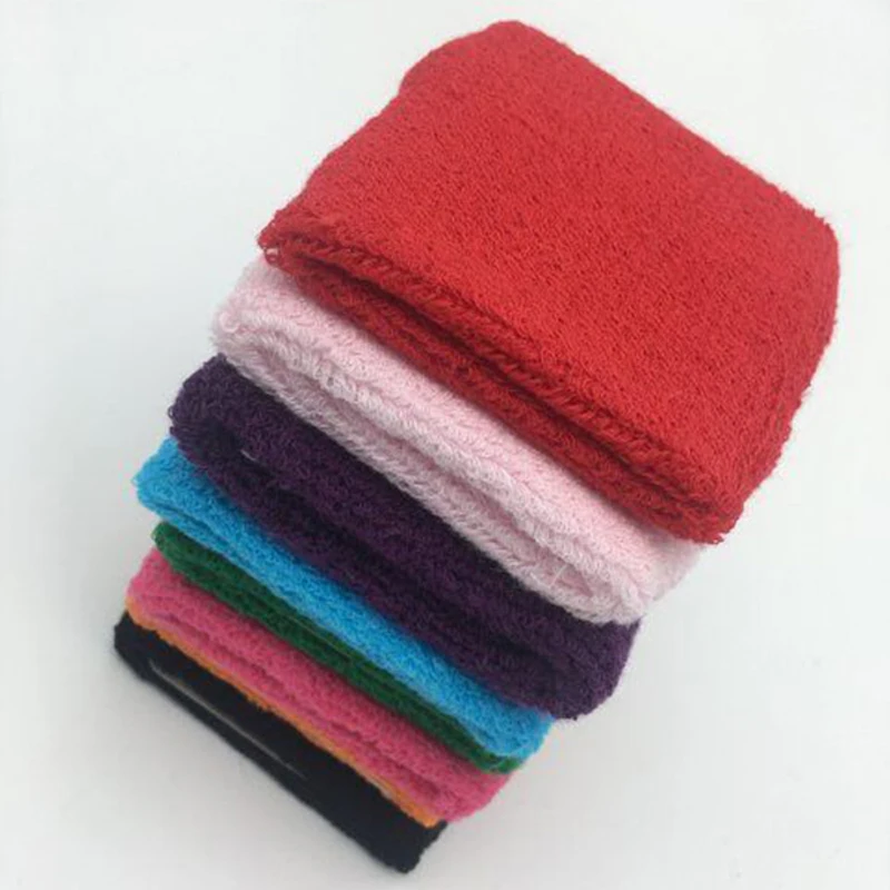 Custom promotional cotton sport wristband wrist sweatband with embroidery logo