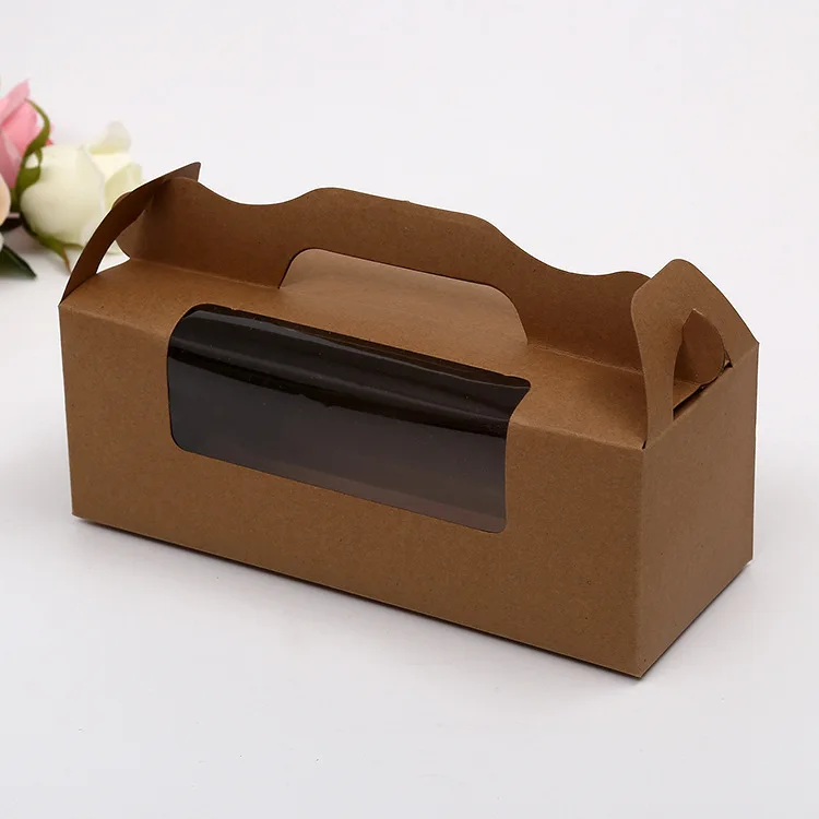 
Recycled brown small or big Kraft paper cookies snack food take out container box 