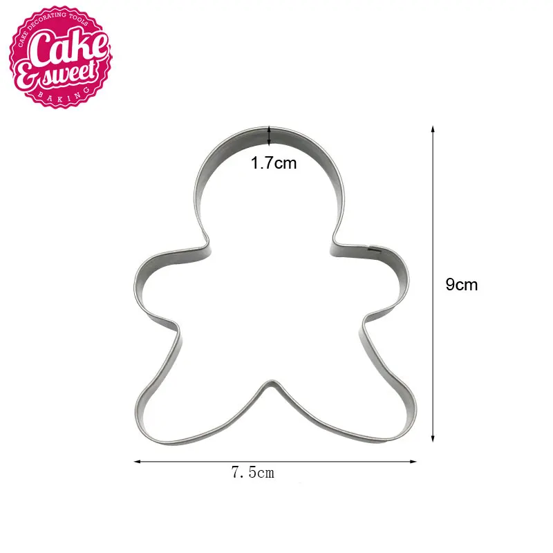 
Bulk packing stainless steel Christmas gingerbread man cookie cutter 