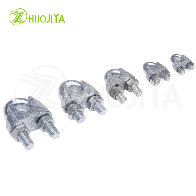 Zhuojiya US Type Drop Forged U Bolt Clamp Metal Cable Clamp Carbon Steel Wire Rope Clamp Clip Grip